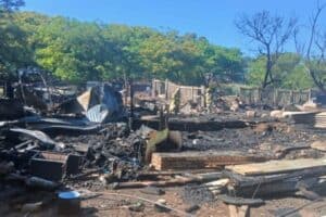100 shacks destroyed