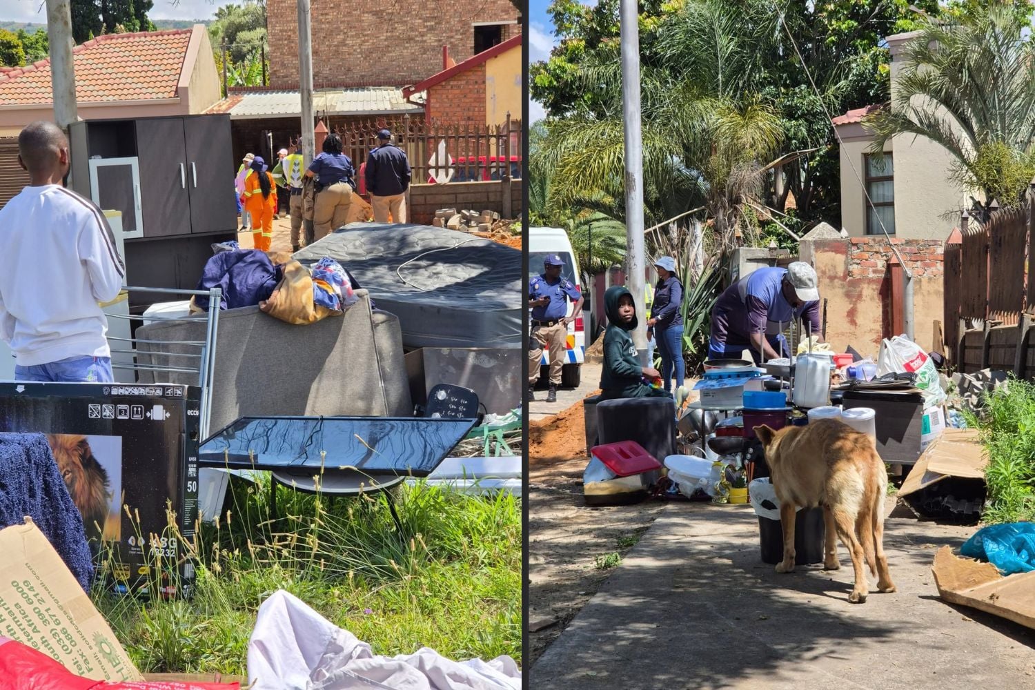 The tenants' belongings were placed on the street as the City of Tshwane carried out an eviction order on 6 October 2026. Pictures: Marizka Coetzer