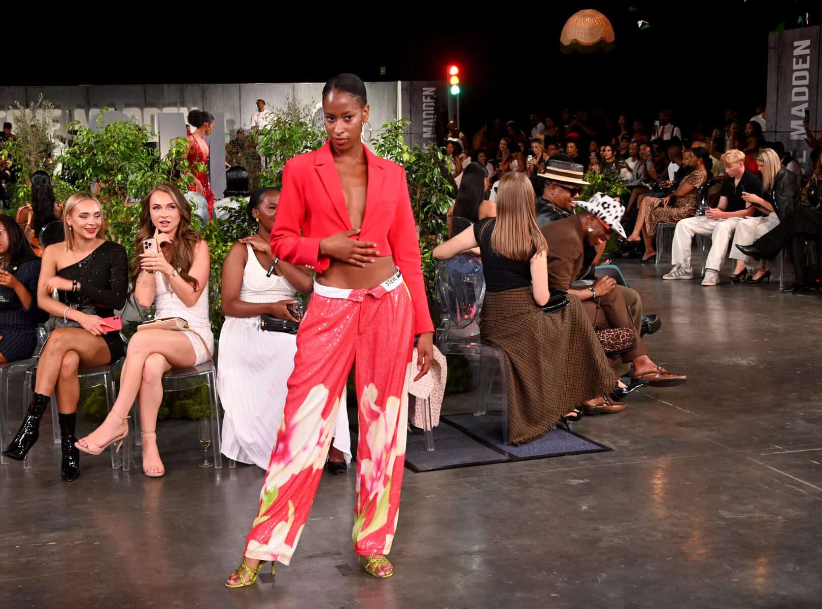 Model at the Steve Madden South Africa SS26 Fashion Show at Sandton Convention Centre on October 15, 2026 in Sandton, South Africa. (Photo by Gallo Images/Oupa Bopape).