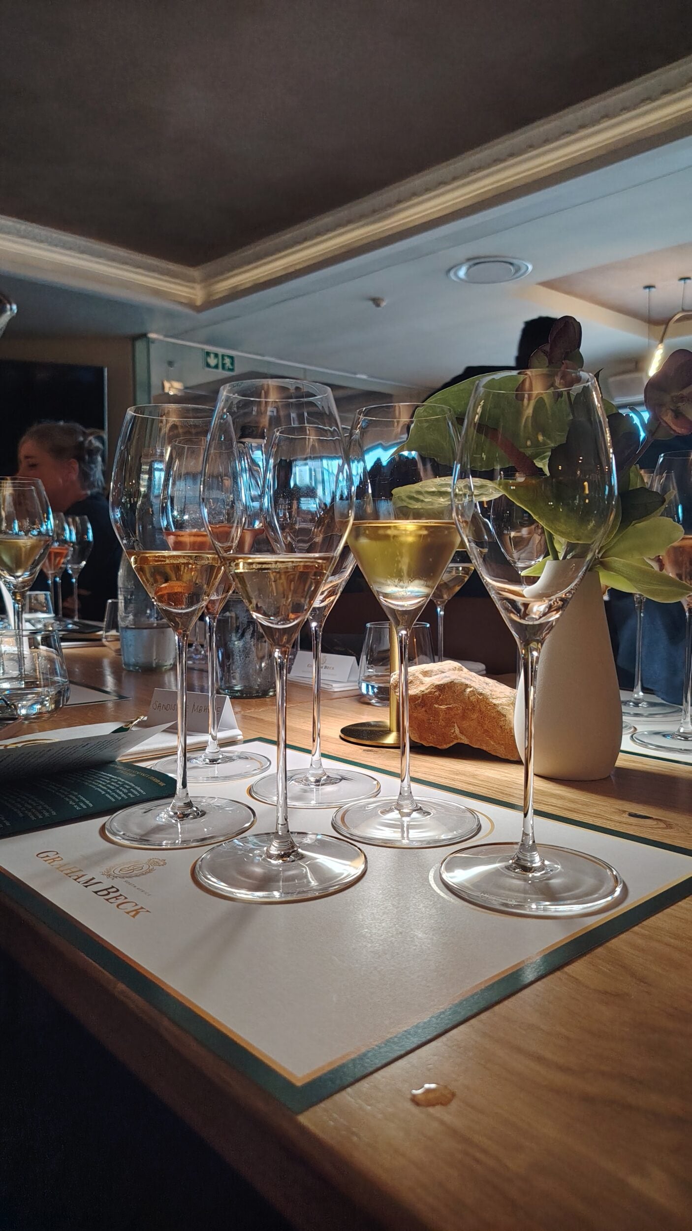 We tasted Graham Beck's first English sparkling wine, at R1 200 a bottle