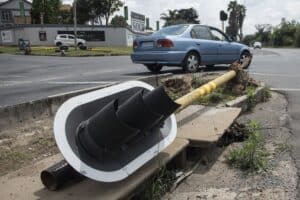 Red light for robot thieves as lights vandalised
