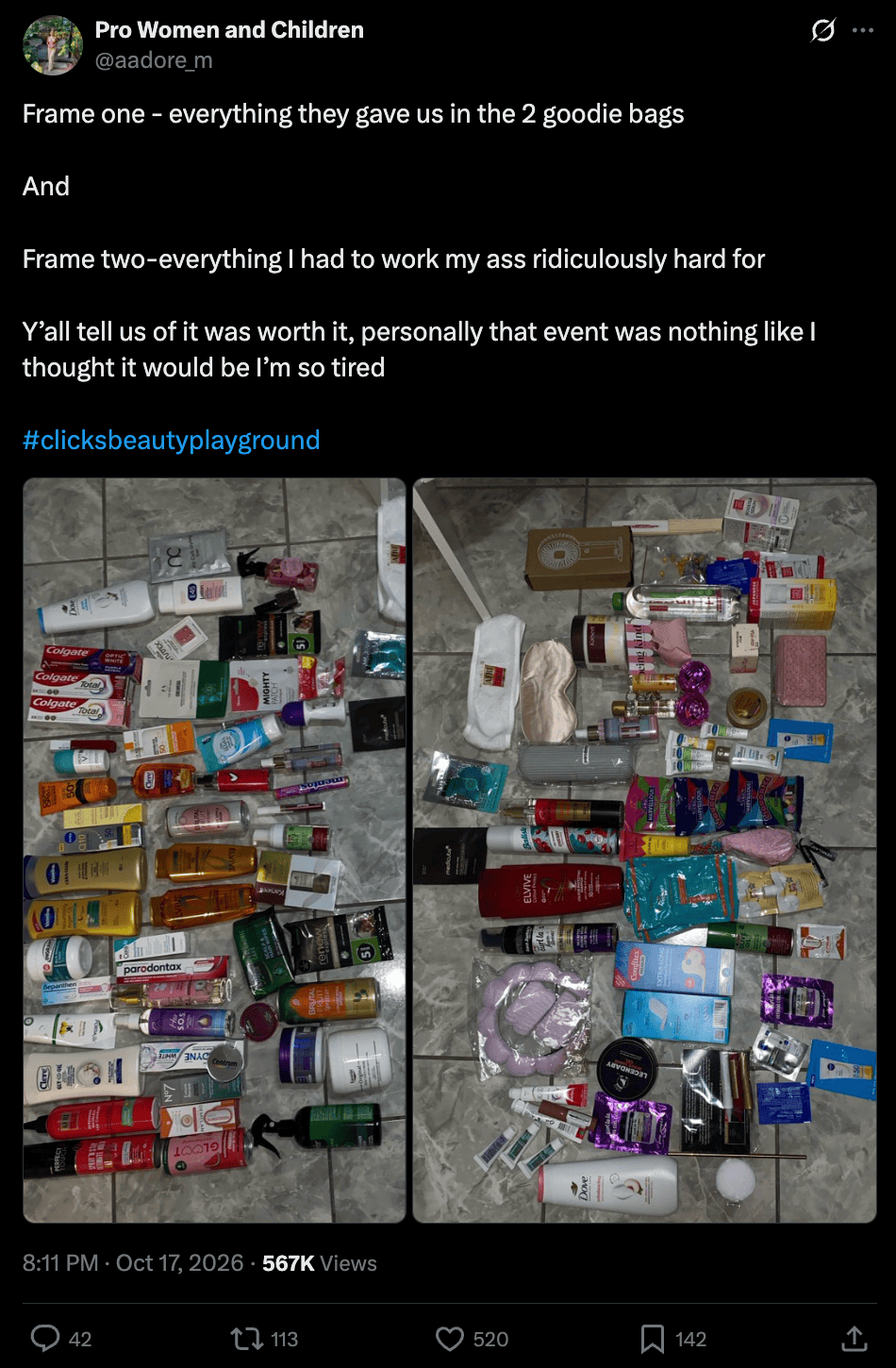 Inside the Clicks Beauty Playground goodie bag meltdown