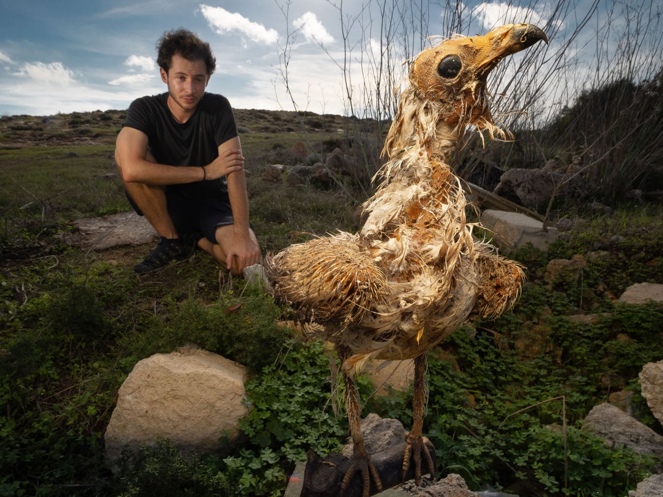 A discarded stuffed Egyptian vulture is discovered by a BirdLife Malta officer near an informal landfill in Malta in this photograph titled Discarded Evidence by Italian photographer Luca Eberle. The species is critically endangered in the Mediterranean and strictly protected, yet illegal hunting of migratory birds remains a concern on the island. The abandoned specimen may have been discarded to make room for another illegally killed bird. The photograph received a Bronze Award in the Conservation category. Picture: Luca Eberle