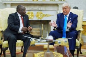 US President Donald Trump and SA President Cyril Ramaphosa meet