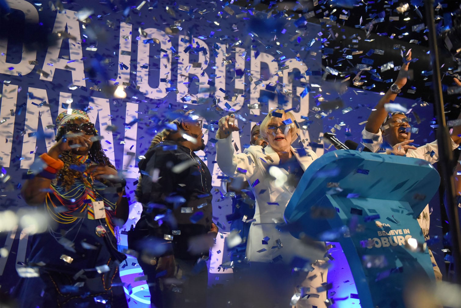 DA Johannesburg mayoral candidate Helen Zille delivers her keynote address at Nasrec in Johannesburg, 17 October 2026, during a mass rally marking the culmination of the party’s year-long campaign to win control of the City of Johannesburg. Picture: Nigel Sibanda/The Citizen