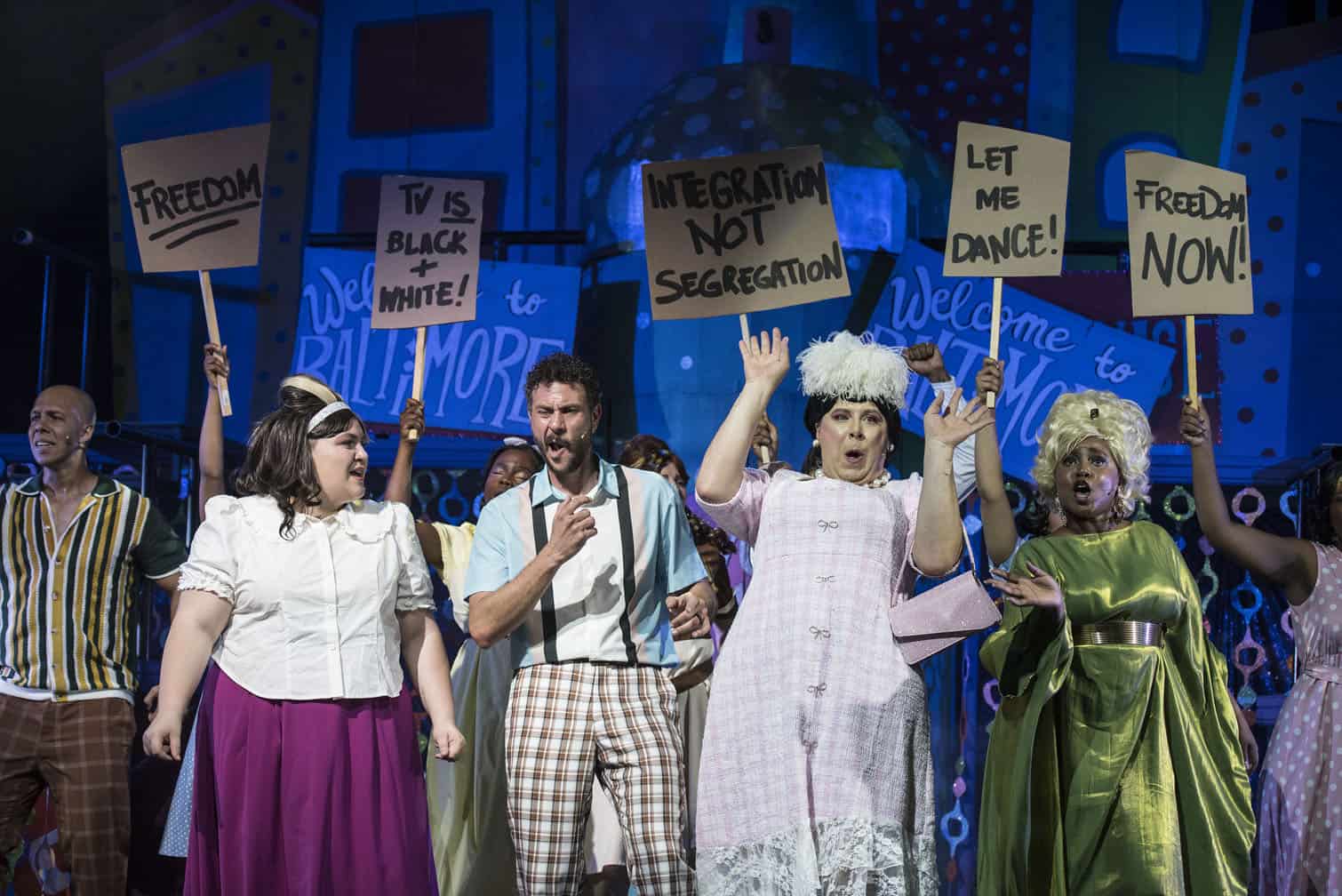 From left, Carley Janse van Vuuren performs as Tracy Turnblad, Carl Trautman as Wilbur Turnblad, Thiart Li as Edna Turnblad, and Gugu Dhlamini as Motormouth Maybelle, 22 October 2026, during a rehearsal of the musical Hairspray at Die Centurion Teater, in Centurion. The show is produced by Scenario Productions and runs until 7 November. Picture: Michel Bega/The Citizen