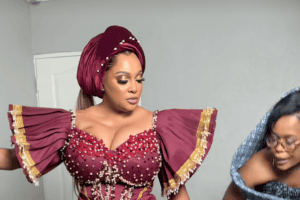 Lethabo LeJoy Mathatho shines in regal burgundy Pedi attire at her intimate mahadi luncheon